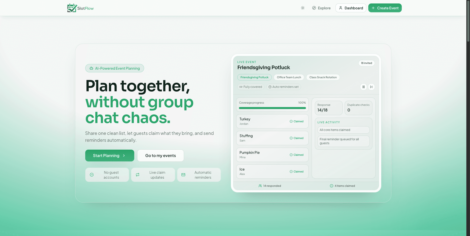 Slotflow homepage generated with Squid